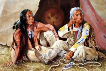  western Oil Painting - western American Indians 72